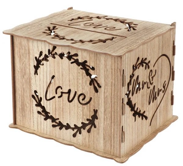 Houten enveloppendoos Love