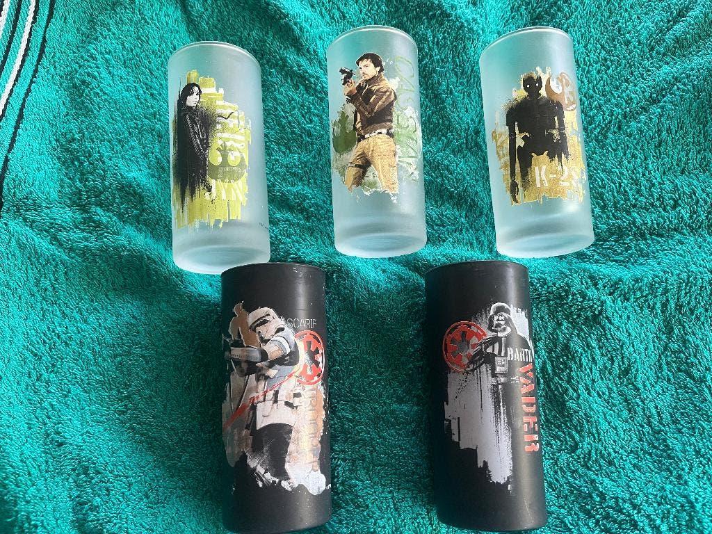 5 star wars glazen, Verzamelen, Star Wars, Ophalen, Zo goed als nieuw, Actiefiguurtje