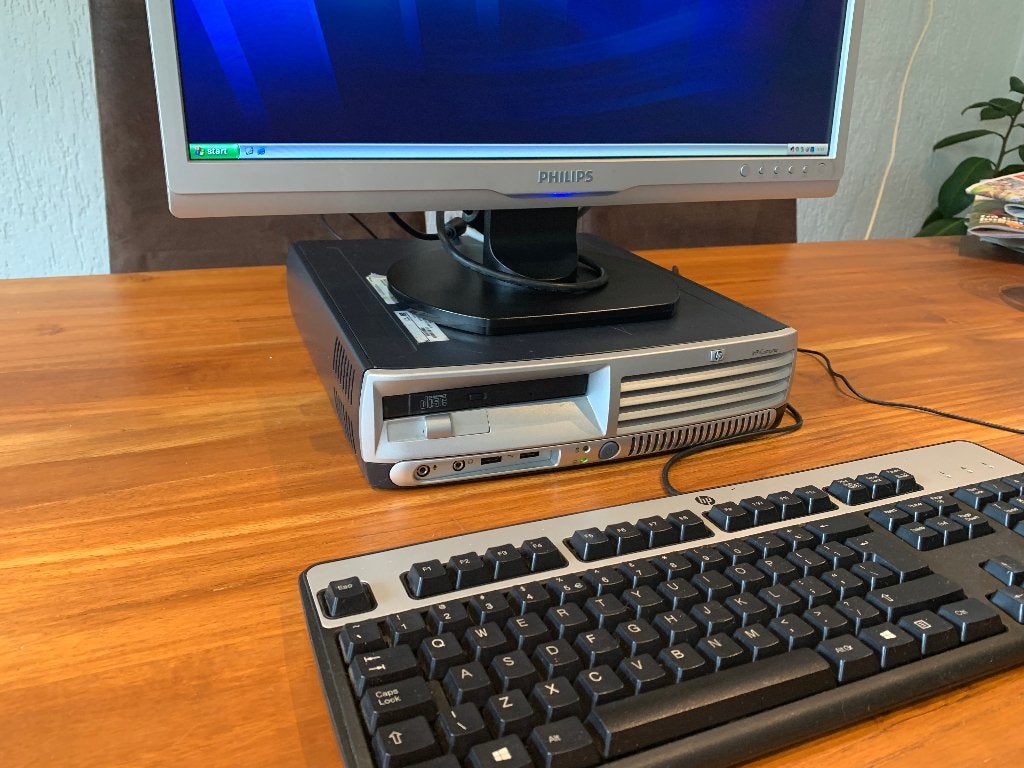 Nette compacte dual core HP retro Windows XP PC. 2x 2,8 Ghz, Computers en Software, Intel Pentium 4, HDD, 160 GB, Ophalen of Verzenden