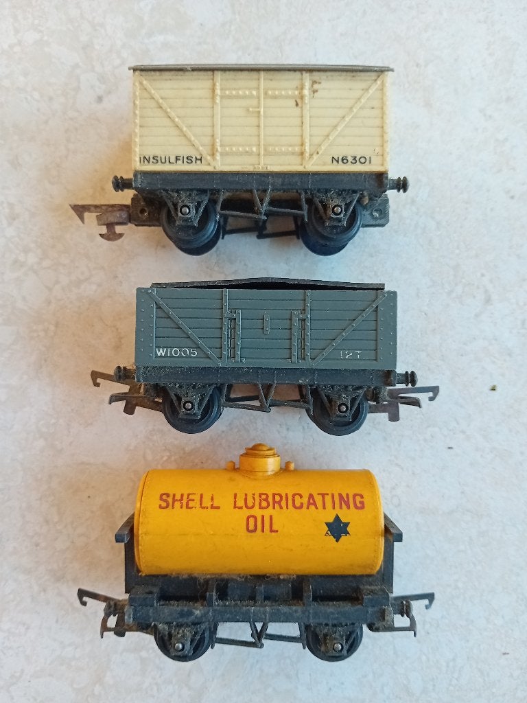 H0#498 Triang goederenwagons., Hobby en Vrije tijd, Modeltreinen | H0, Gebruikt, Gelijkstroom, Fleischmann, Wagon