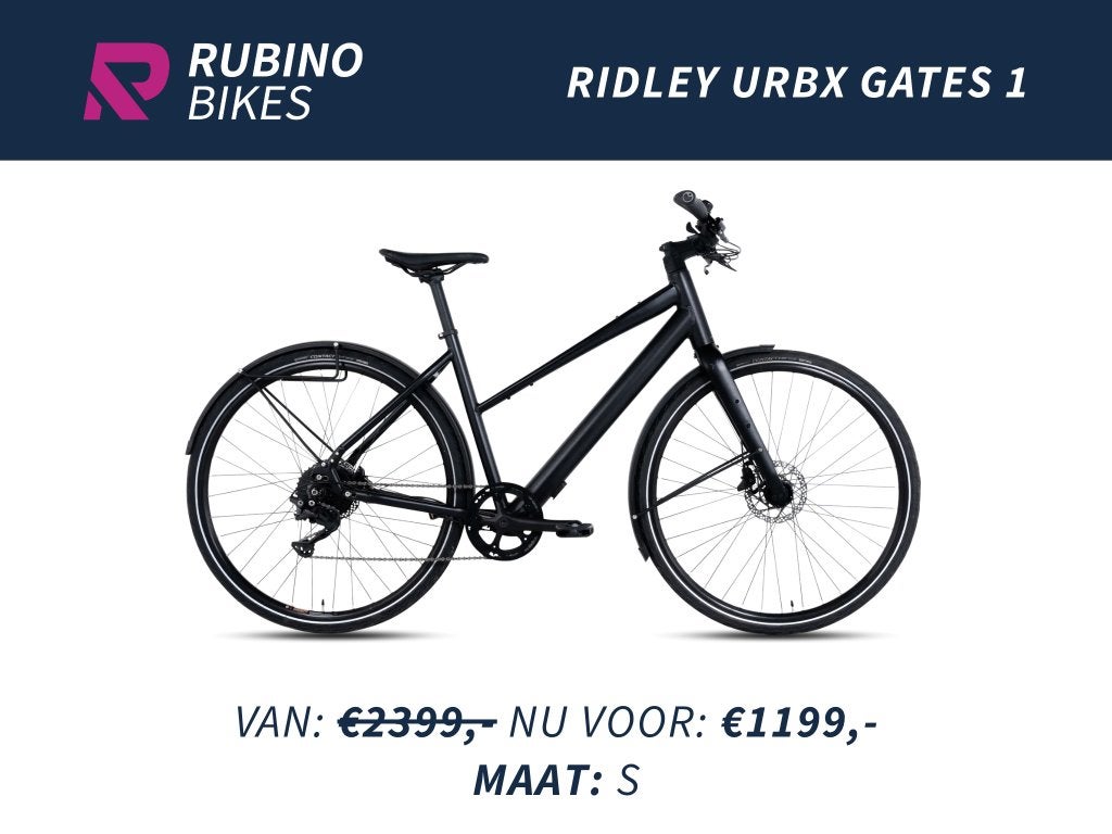 RIDLEY URBX GATES 1 (S) - URBAN E-BIKE - 50% KORTING, Nieuw, 47 tot 51 cm, Belgian Cycling Factory, 50 km per accu of meer