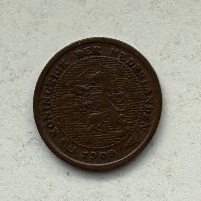 1/2 Cent Munt Koningin Wilhelmina 1909, Postzegels en Munten, Munten | Nederland, Ophalen of Verzenden, Koningin Wilhelmina, Overige waardes