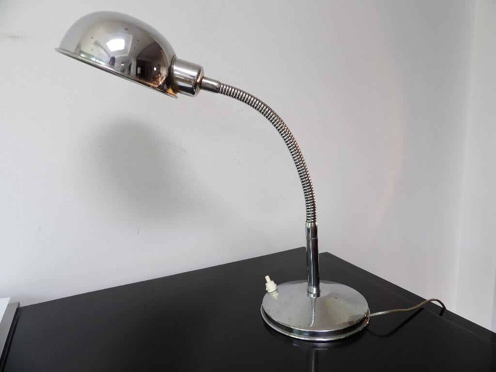 Art Deco fifties Italiaanse Bureau Lamp Chroom, Ophalen of Verzenden