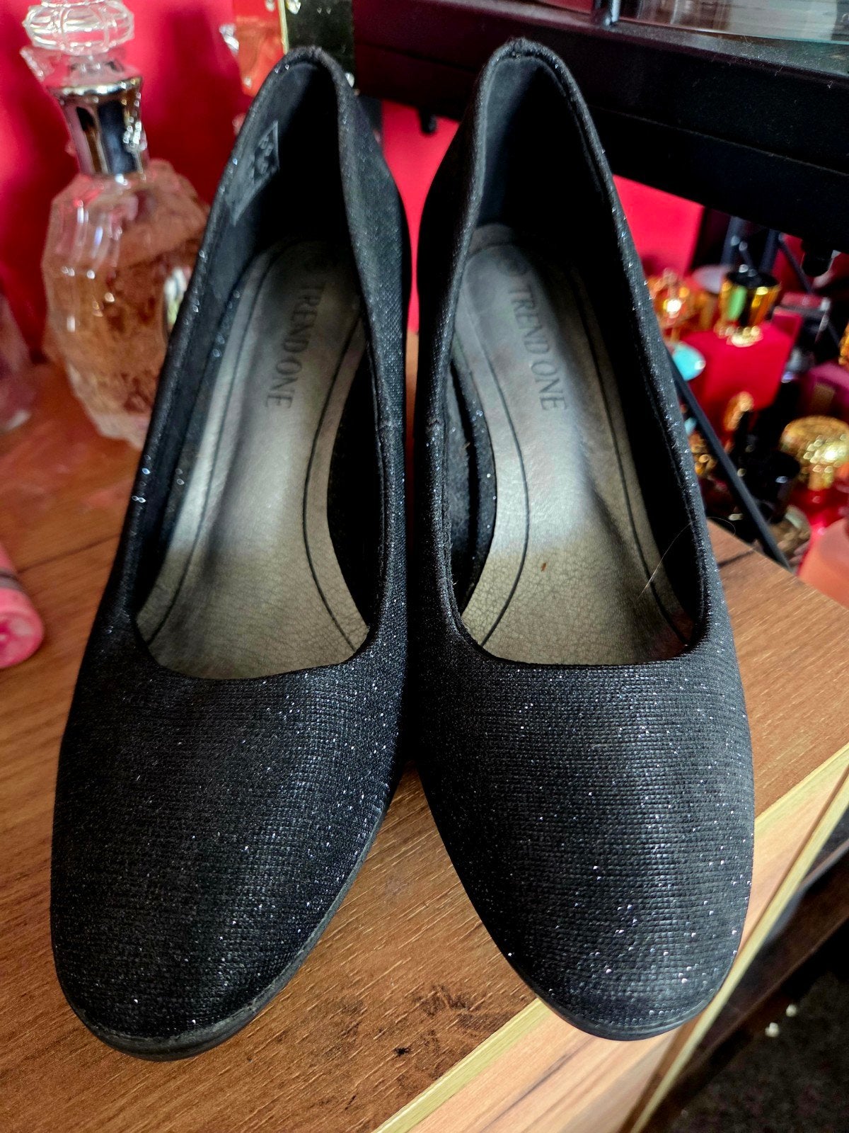 Zwarte glitter pumps - Maat 38, Pumps, Zwart, Ophalen of Verzenden, Trend One