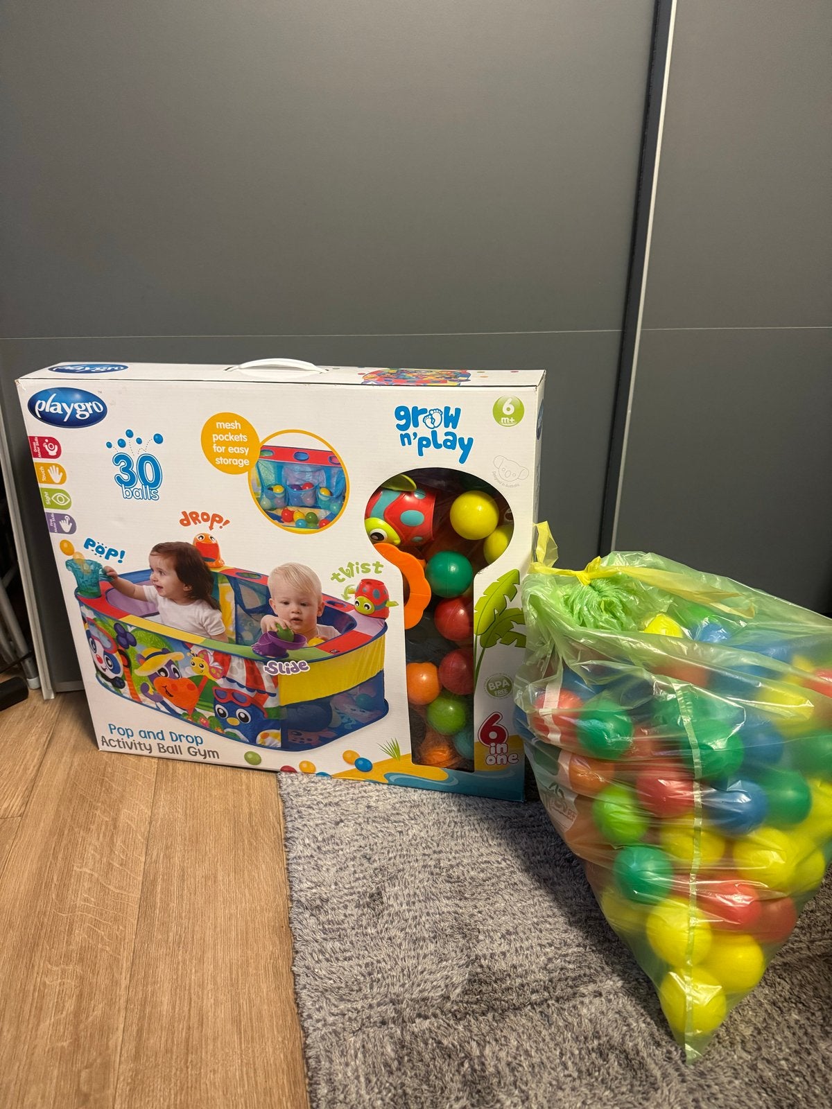 Ballenbak Playgro Pop and Drop Activity Ball Gym, Kinderen en Baby's, Ophalen, Zo goed als nieuw, Speelkleed