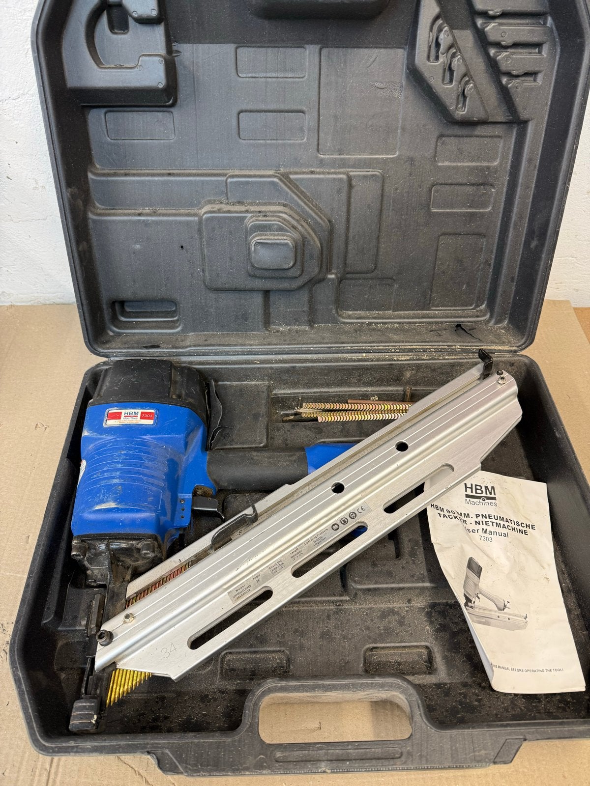 HBM 90 MM. Pneumatische Tacker - Nietmachine, Doe-het-zelf en Verbouw, Gereedschap | Handgereedschap, Ophalen of Verzenden, Gebruikt