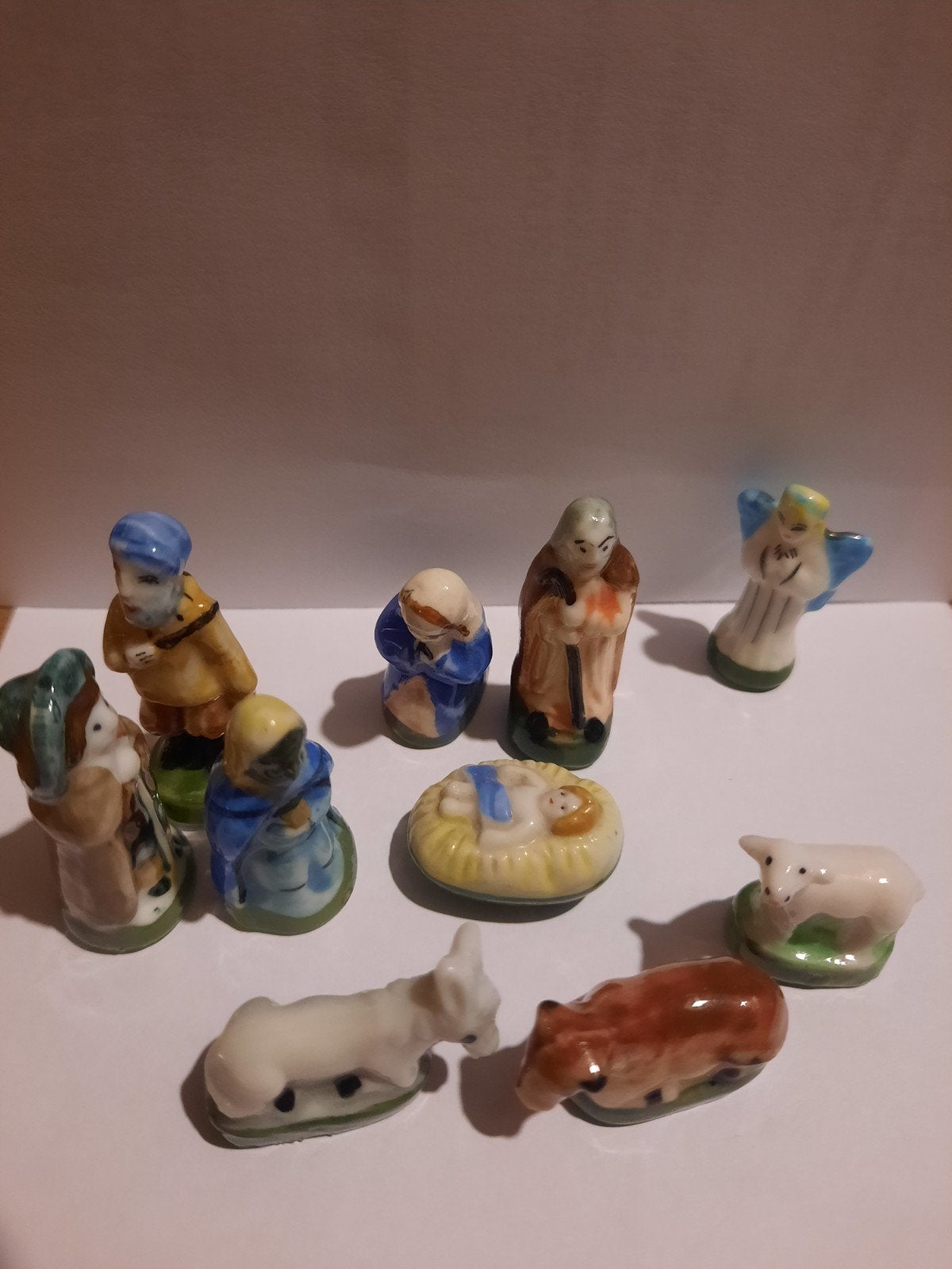 kerststalfiguren feves frankrijk max 4 cm hoog, Ophalen of Verzenden, Zo goed als nieuw, Beeld(je), Christendom | Katholiek