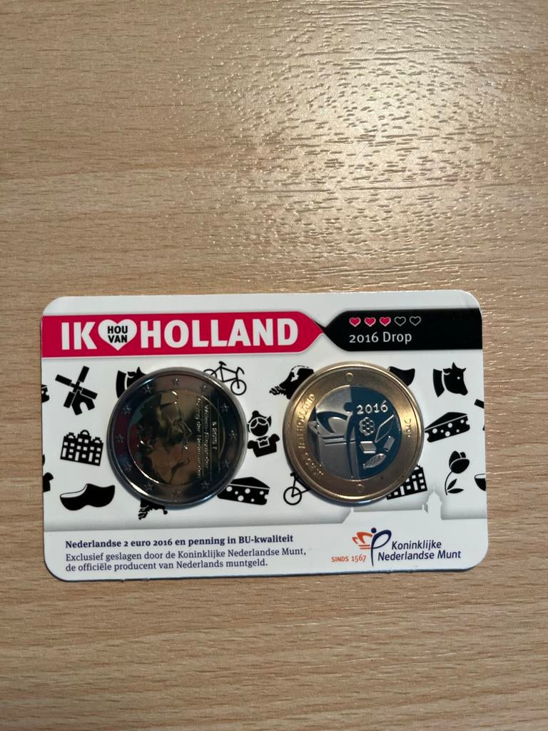 Coincard - Ik hou van Holland 2016 drop, Verzenden, Overige landen, 2 euro, Setje