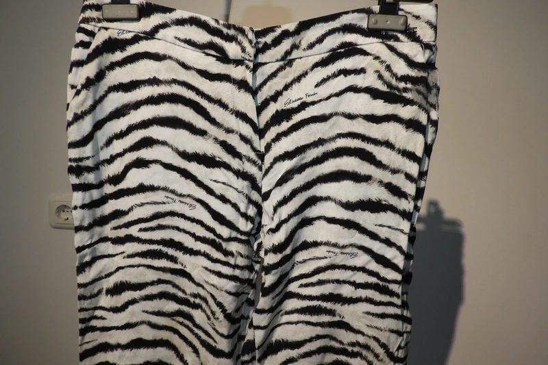Elisabetta Franchi tijger zebra print merk in de stof IT 42/, Wit, Zo goed als nieuw, Maat 36 (S), Lang