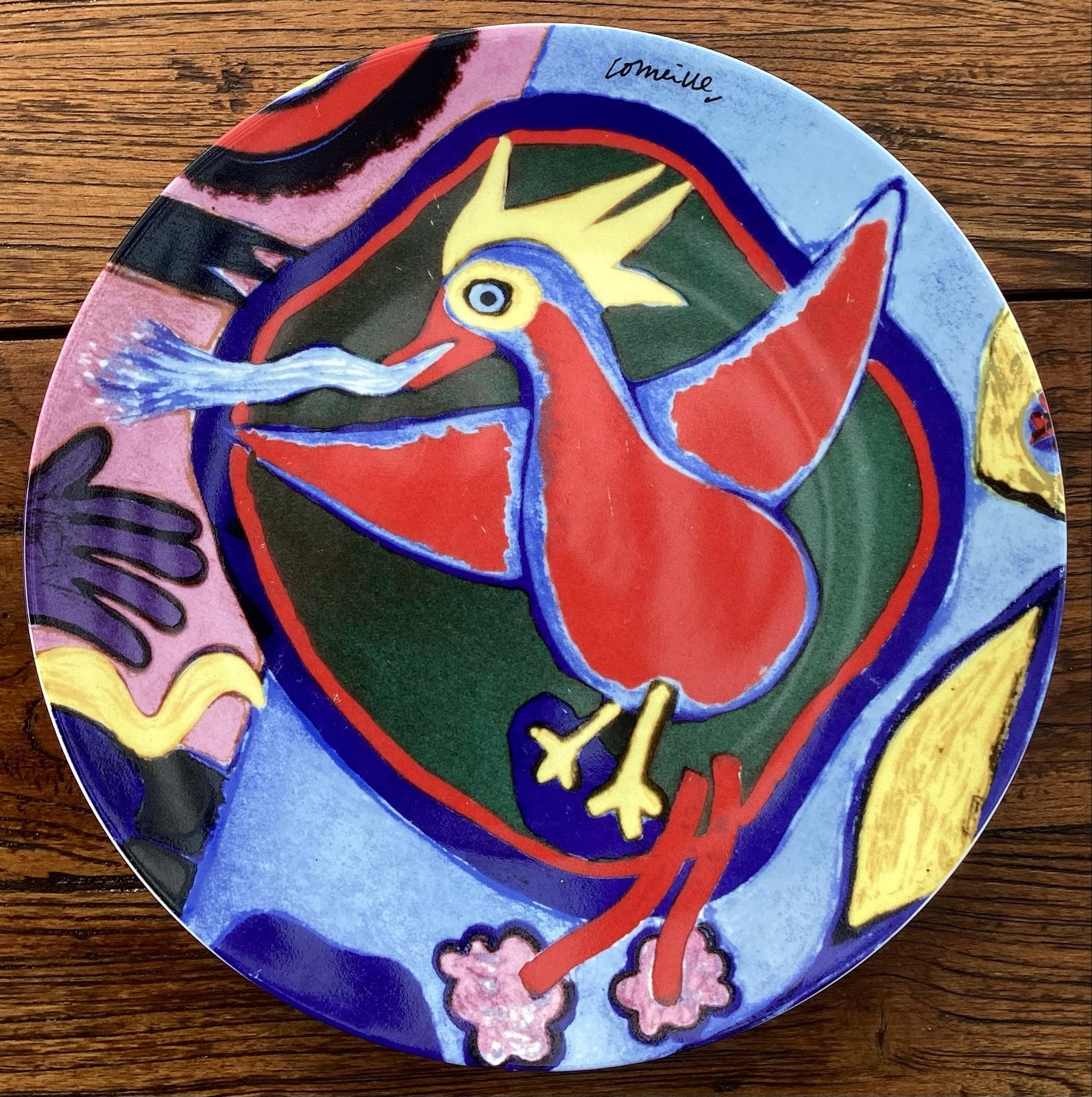 Corneille bord met vogelmotief - 30 cm doorsnee, Ophalen of Verzenden, Zo goed als nieuw, Overige stijlen, Bord(en)