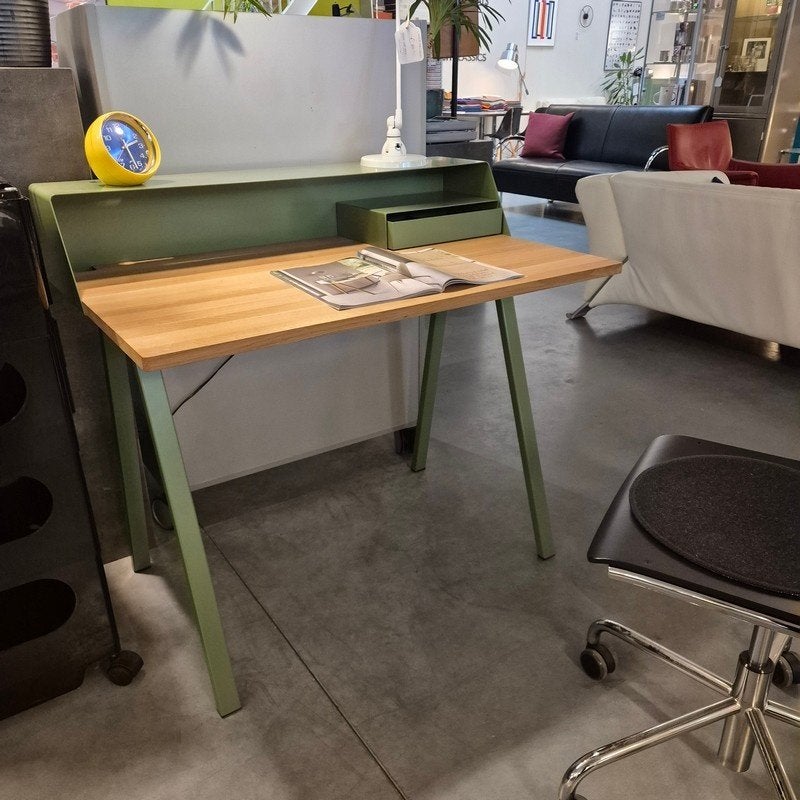 Muller PS04 secretaire Showmodel Eiken/ Groen, Ophalen, Groen, Kabelgoot, 63 cm
