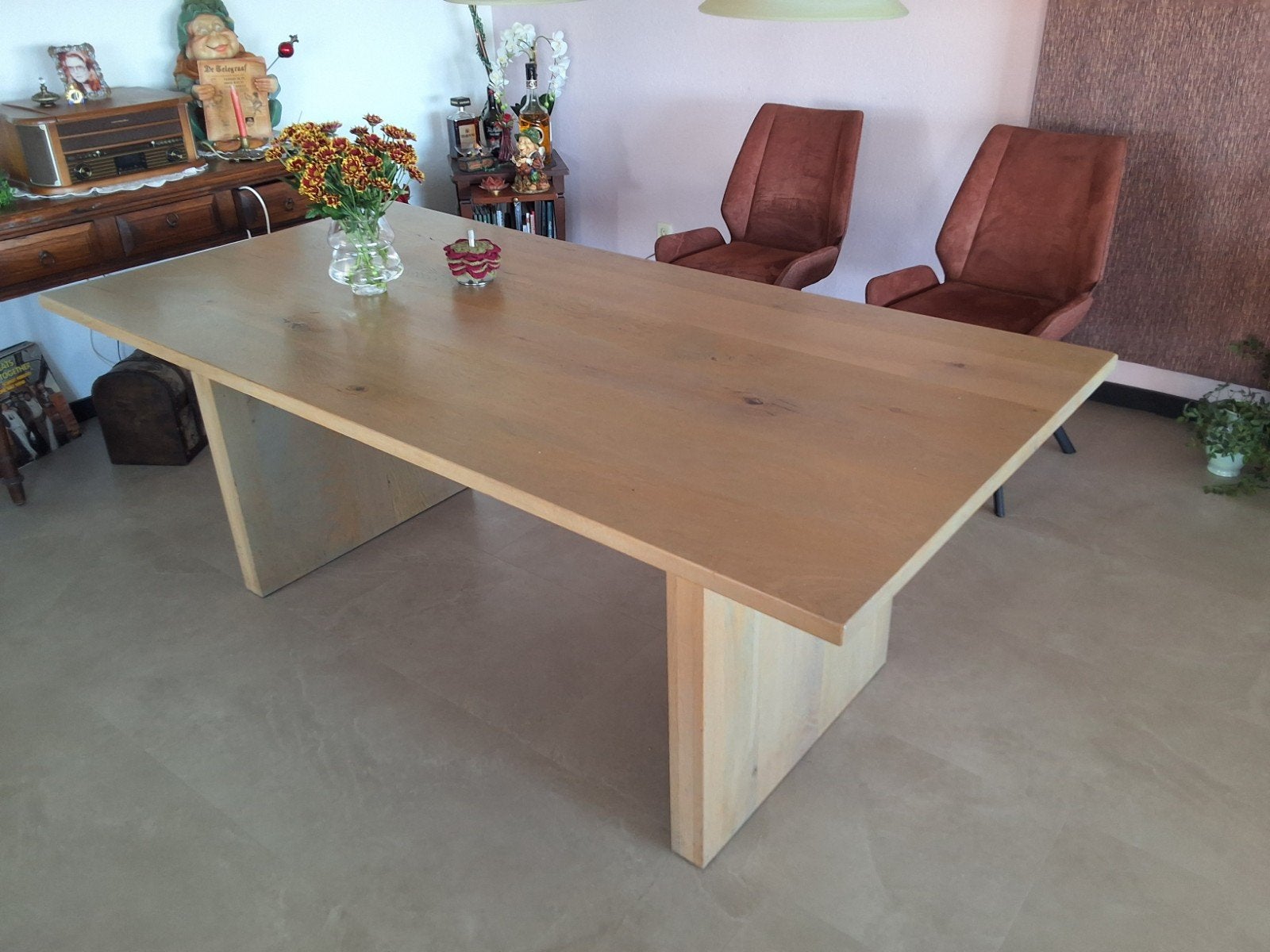 te koop tafel met salontafel, Ophalen, Eikenhout, 50 tot 100 cm, Zo goed als nieuw