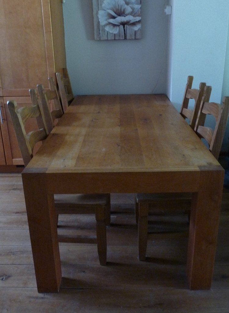 Eiken eetkamertafel, Ophalen, Gebruikt, Eikenhout, 50 tot 100 cm