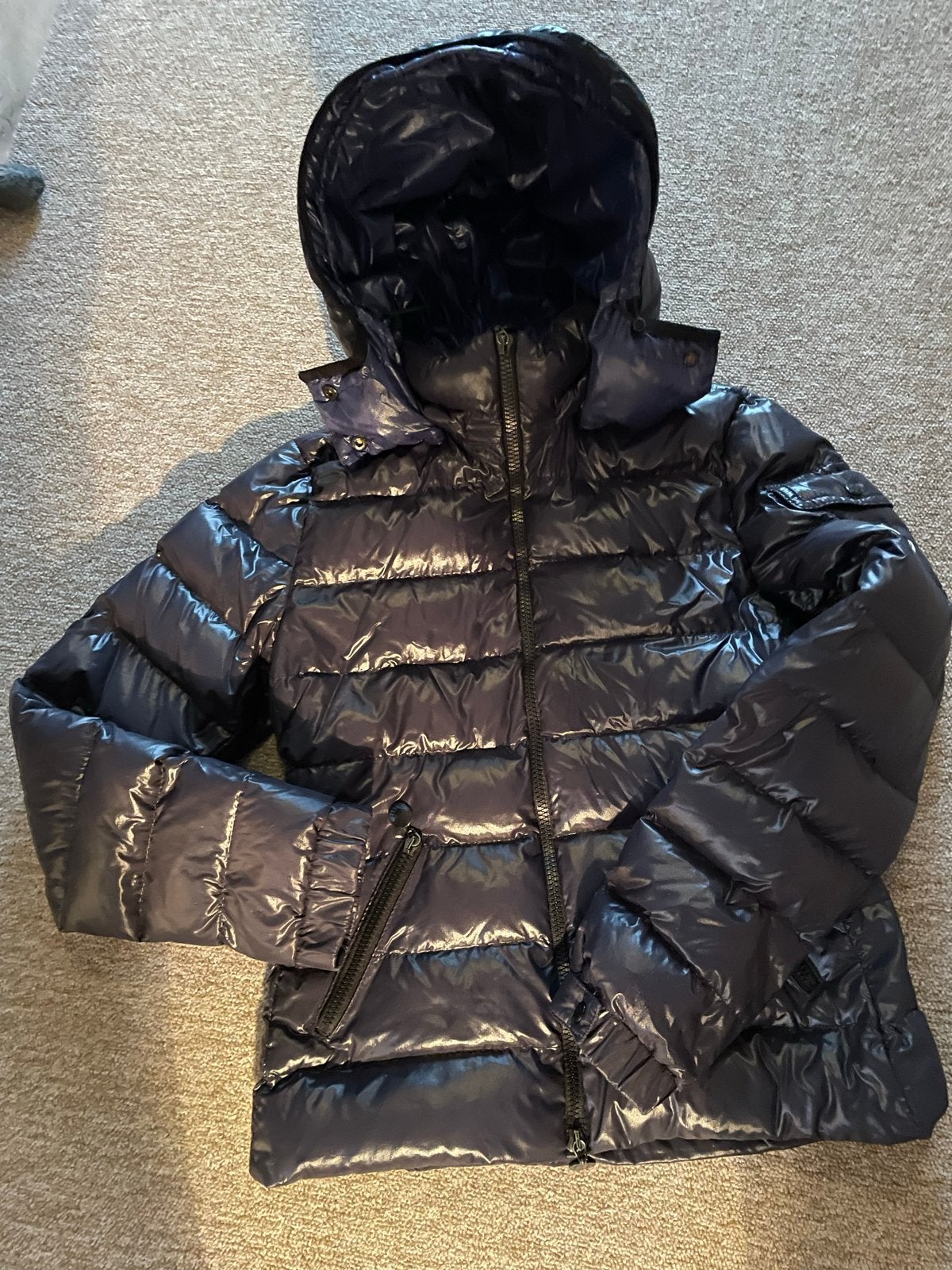 Moncler bomber jack, Ophalen of Verzenden, Zo goed als nieuw, Maat 34 (XS) of kleiner, Blauw