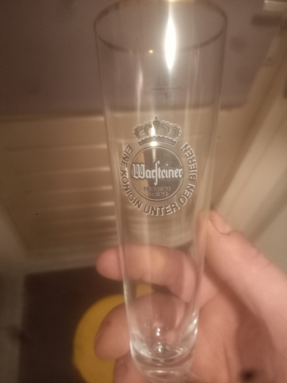 Warsteiner Bierglas - Een Koningin onder de Bieren, Ophalen of Verzenden, Zo goed als nieuw, Glas of Glazen, Overige merken