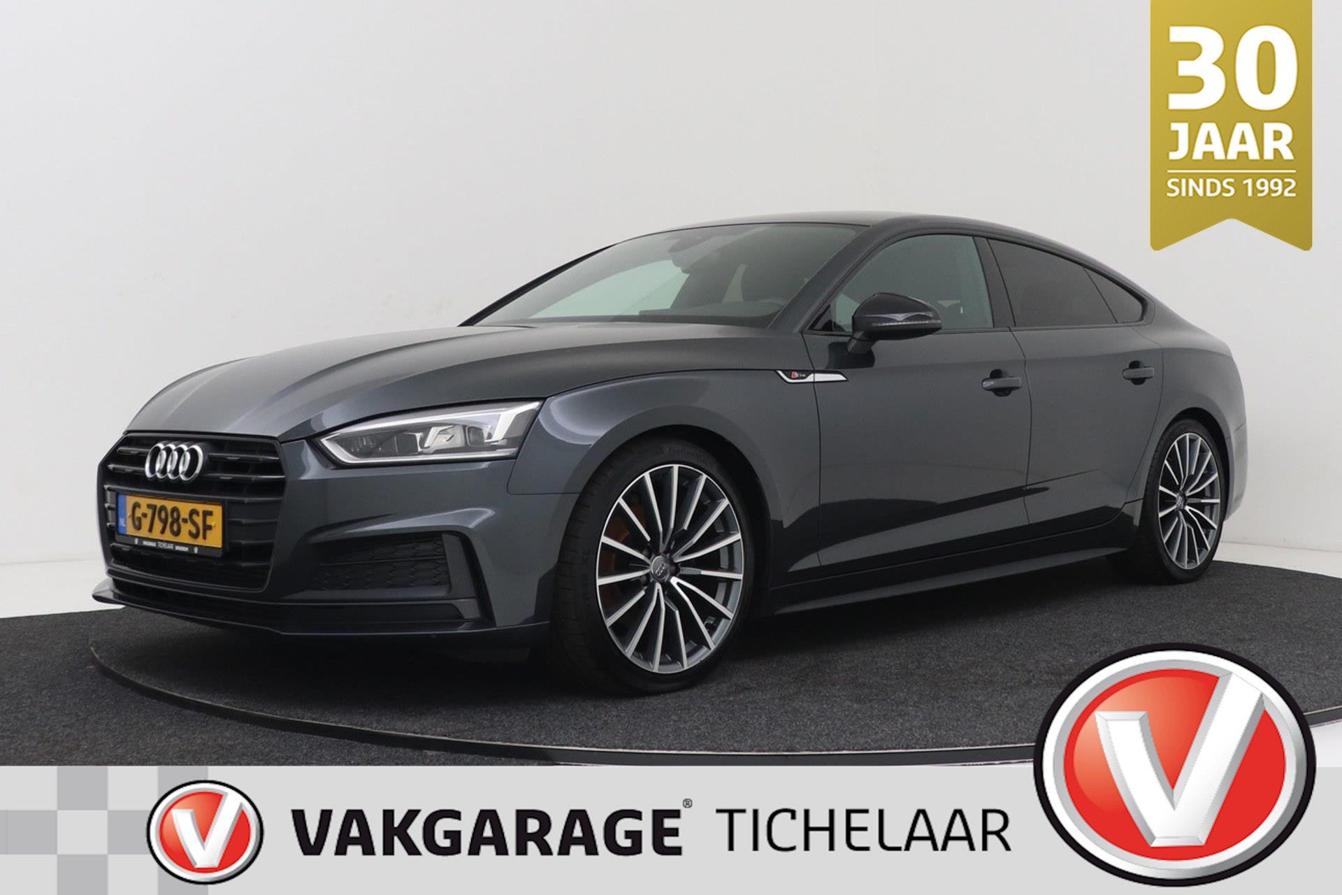 Audi A5 Sportback 40 TFSI Sport 3X S-line black edition | Or, Auto's, Automatische klimaatregeling, Gebruikt, 1984 cc, Leder en Stof