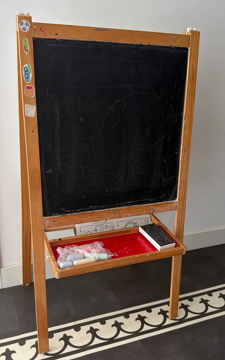 Dubbelzijdig schoolbordje, Ophalen, Gebruikt, Krijtbord
