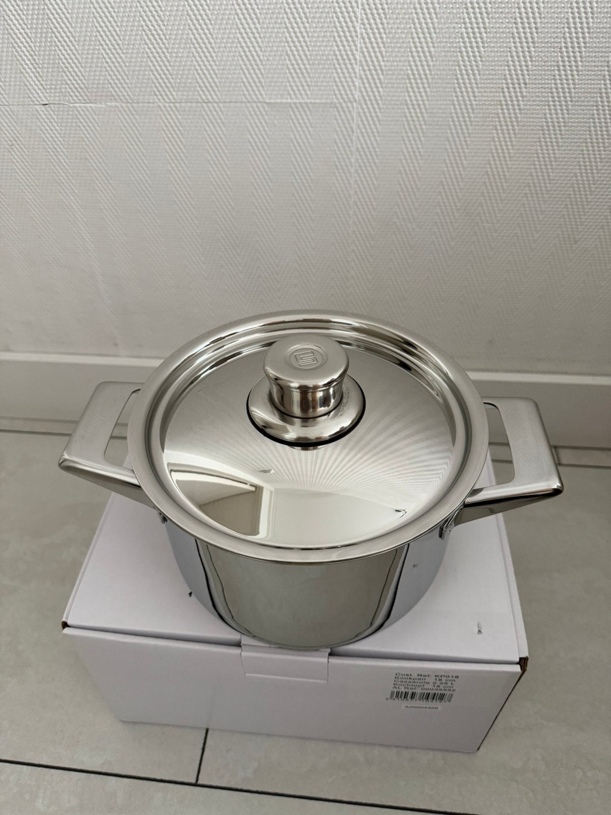 Simtronic kookpan 18 cm 2,25L, Ophalen of Verzenden, Zo goed als nieuw, Rvs, Pannenset