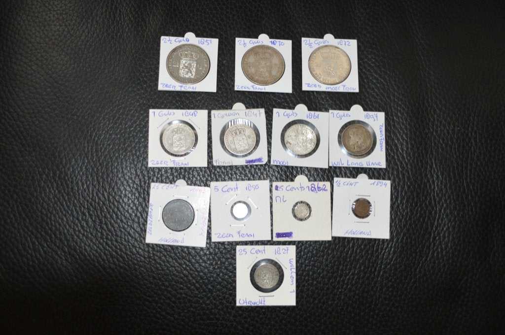 Zilveren munten, Koning Willem III, Setje, Zilver, Ophalen of Verzenden