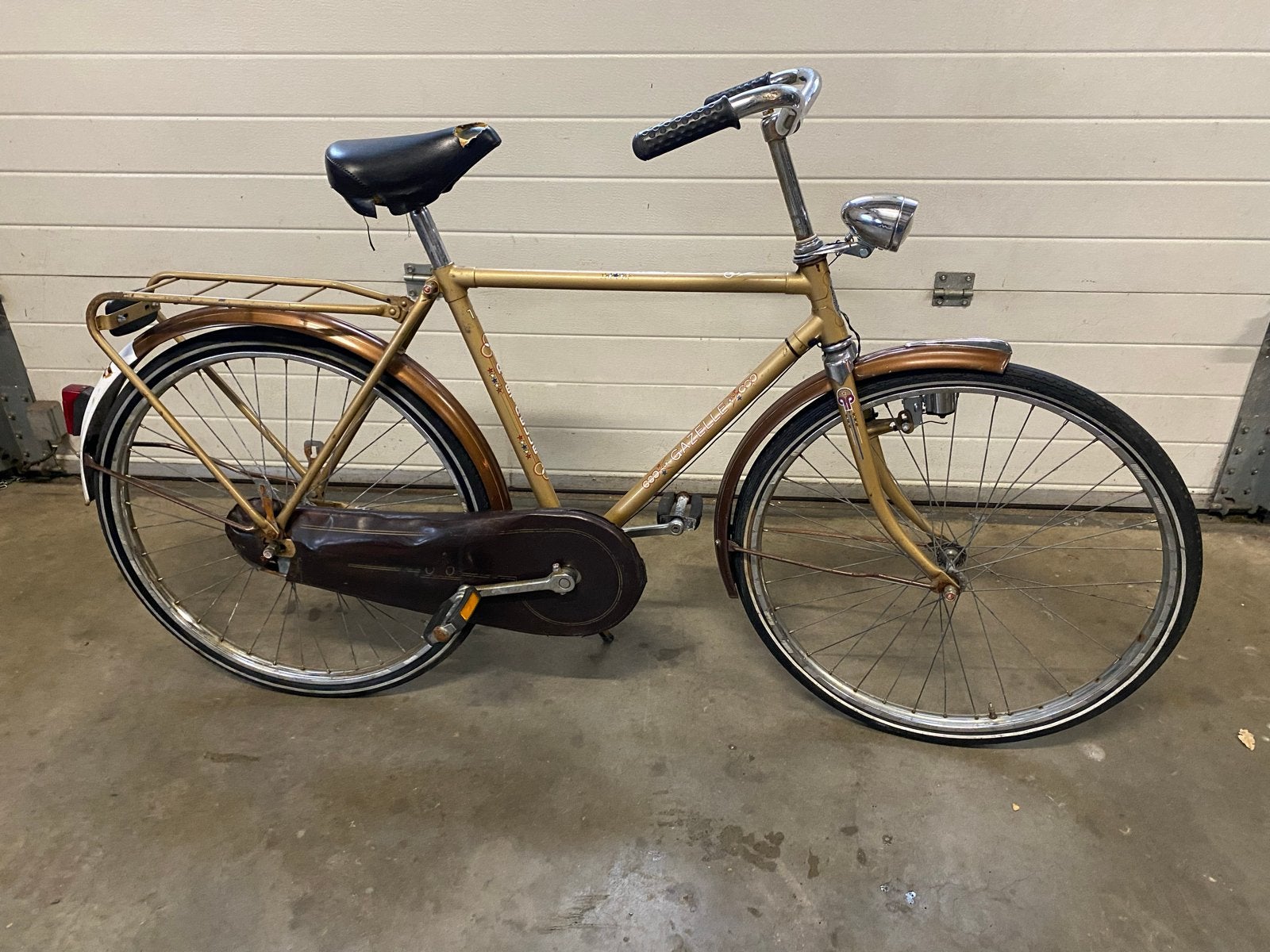 Gazelle jongens fiets - Goudkleurig, Fietsen en Brommers, Ophalen, Gebruikt, Terugtraprem, 24 inch