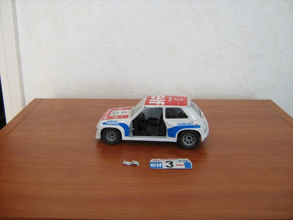 Renault 5 Turbo wit, Polistil Schaal 1:24, Ophalen of Verzenden, Gebruikt, Auto, Overige merken