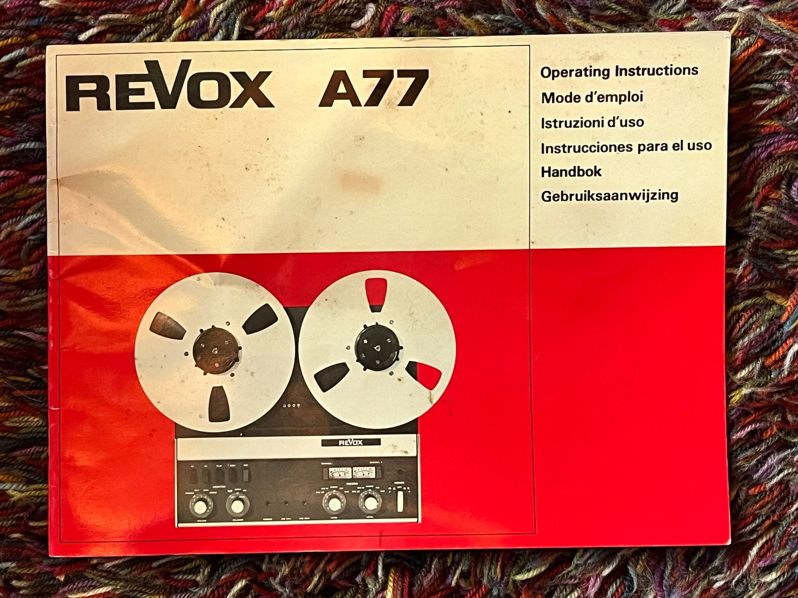 Handleiding Revox A77 bandrecorder, Ophalen of Verzenden, Onderdeel