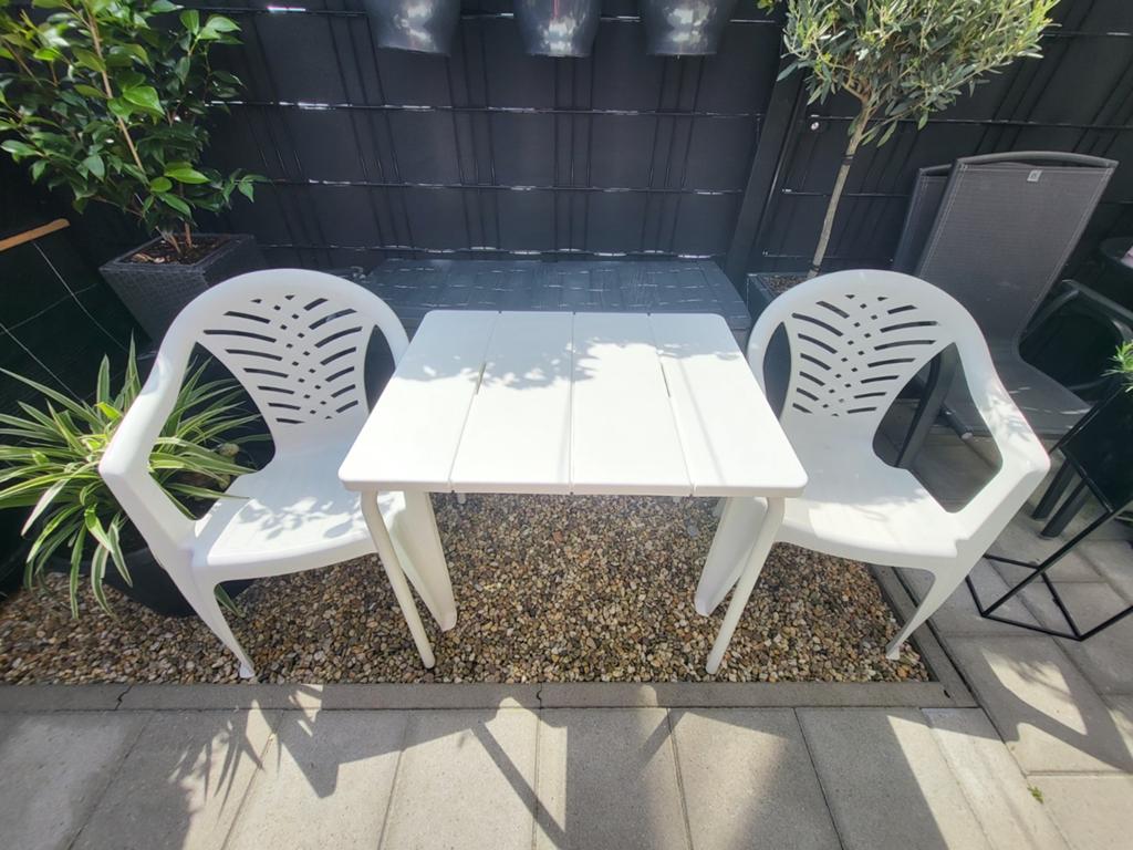 IKEA VÄDDÖ tuinset - tafel met 4 stoelen, Tuin en Terras, Tuintafels, Ophalen of Verzenden, Gebruikt, Rechthoekig, Kunststof