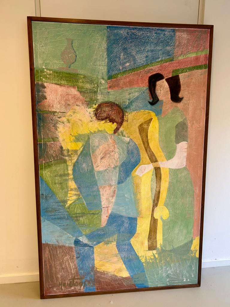 JFK & Jacky on yellow chair, Antiek en Kunst, Ophalen