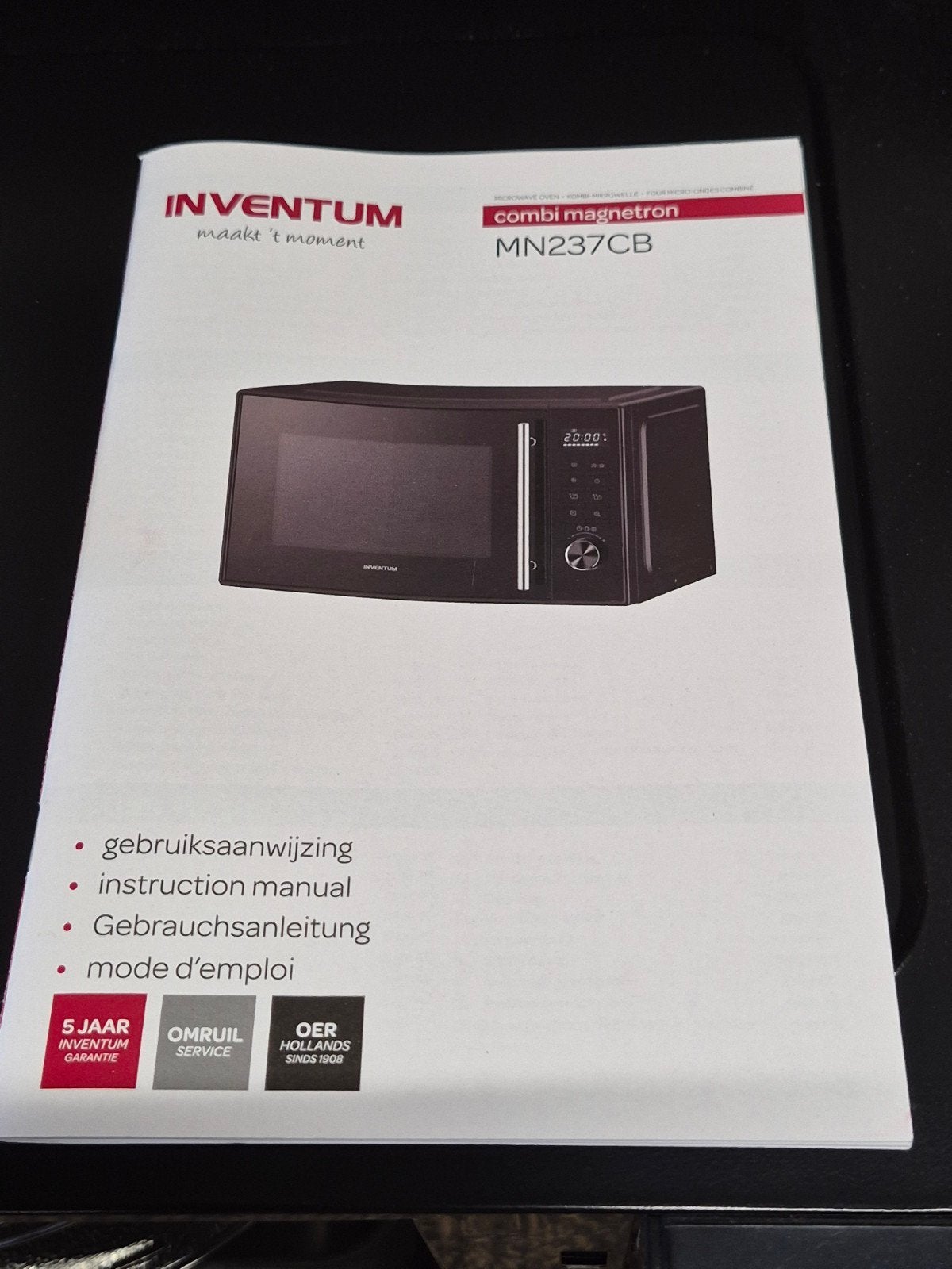 Inventum MN237CB combimagnetron - ZGAN - 23 liter, Combimagnetron, Ophalen of Verzenden, Zo goed als nieuw, Draaiplateau