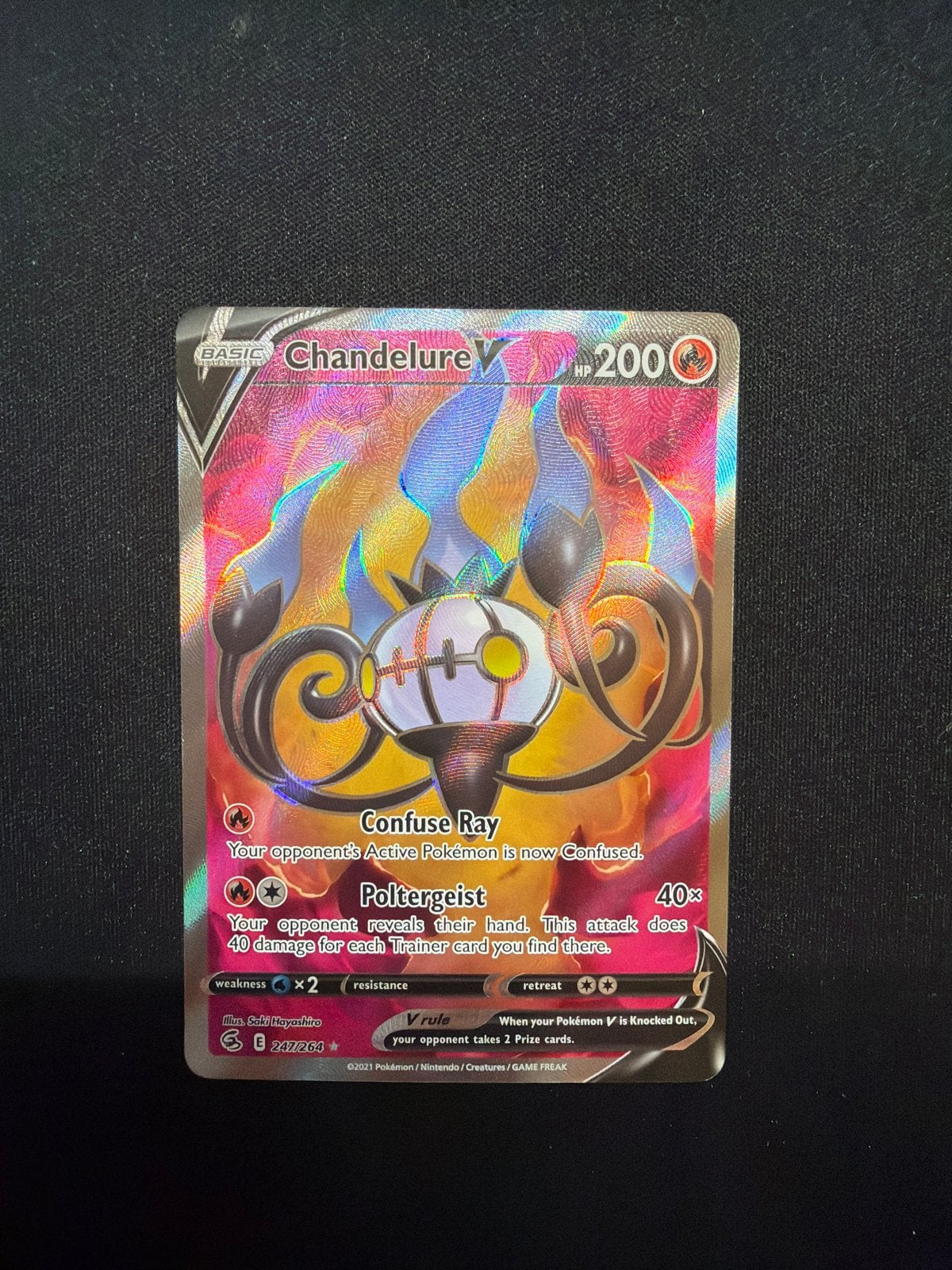 Chandelure V Full Art Pokémon Kaart (247/264), Ophalen of Verzenden, Nieuw, Losse kaart, Foil
