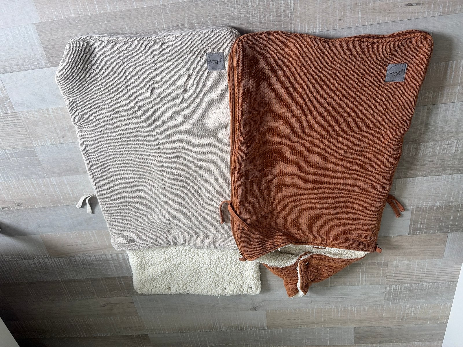 Jollein Voetenzak Bliss Knit - Caramel & Nougat, Ophalen, Zo goed als nieuw, Kinderwagen, Overige merken