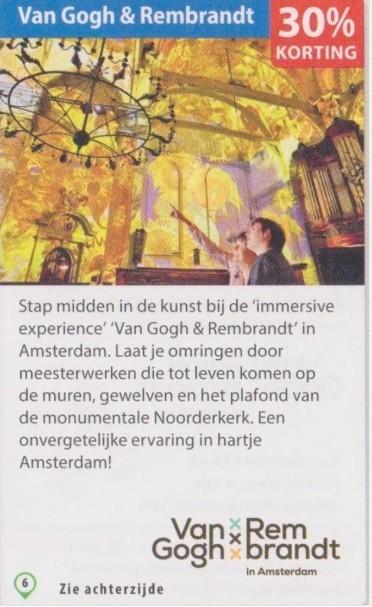Van Gogh & Rembrandt 30% kortingsbon, Drie personen of meer, Kortingskaart