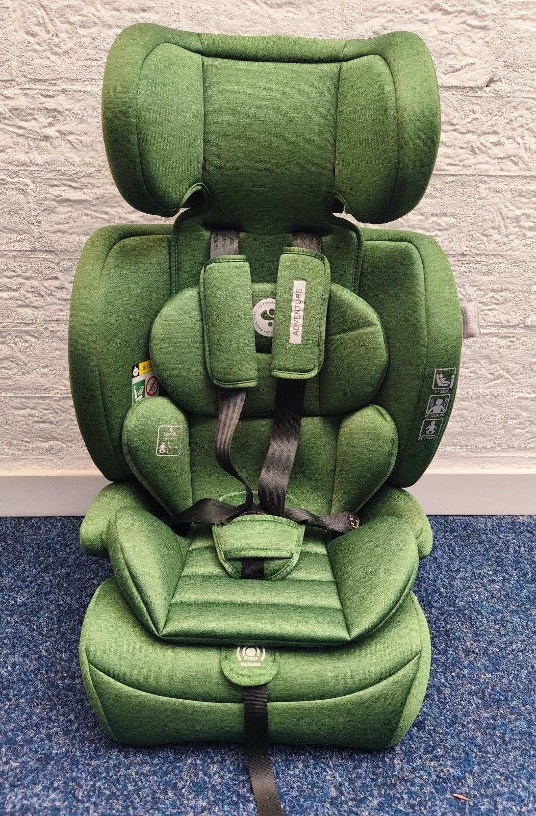 Groene autostoel met Isofix en zijbescherming, 15 t/m 36 kg, Zijbescherming, Zo goed als nieuw, Isofix