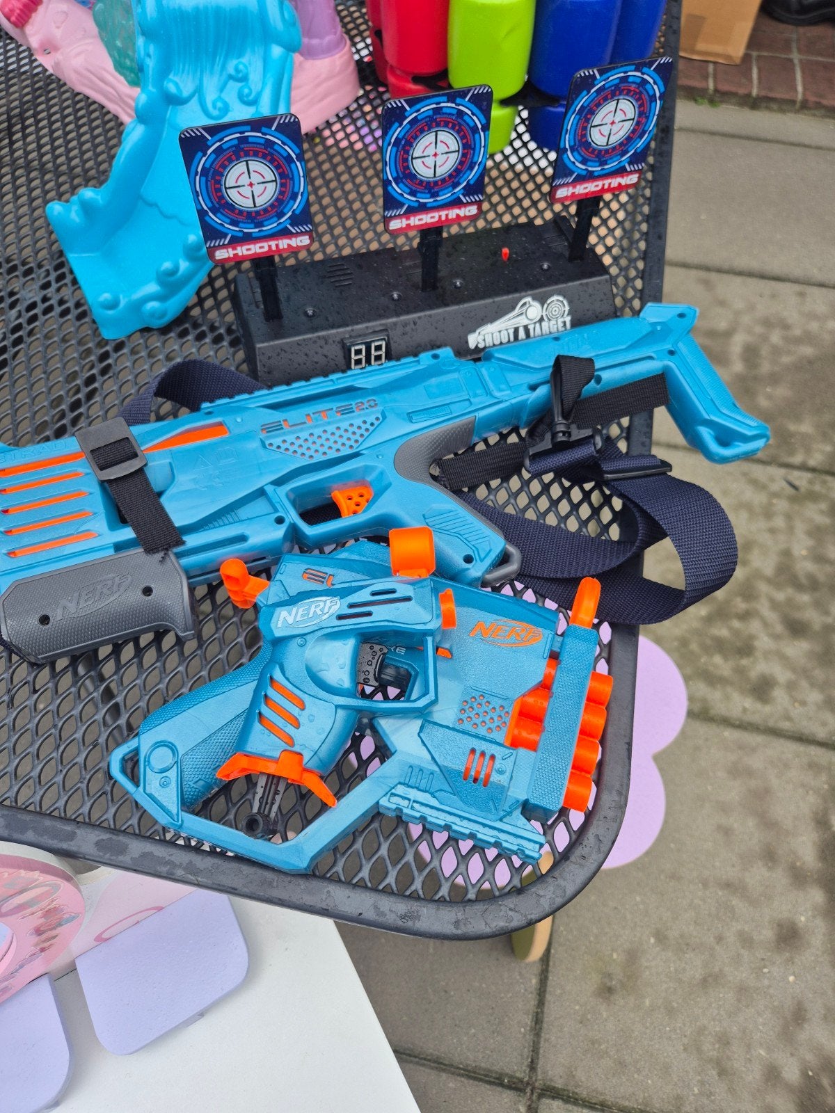 Nerf Elite 2.0 Blasters met Schietschijven, Ophalen of Verzenden, Zo goed als nieuw