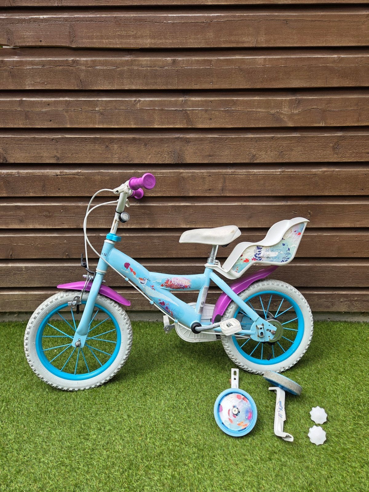 Disney Frozen kinderfiets 16 inch met zijwieltjes, Ophalen, Gebruikt, Minder dan 16 inch, Zijwieltjes