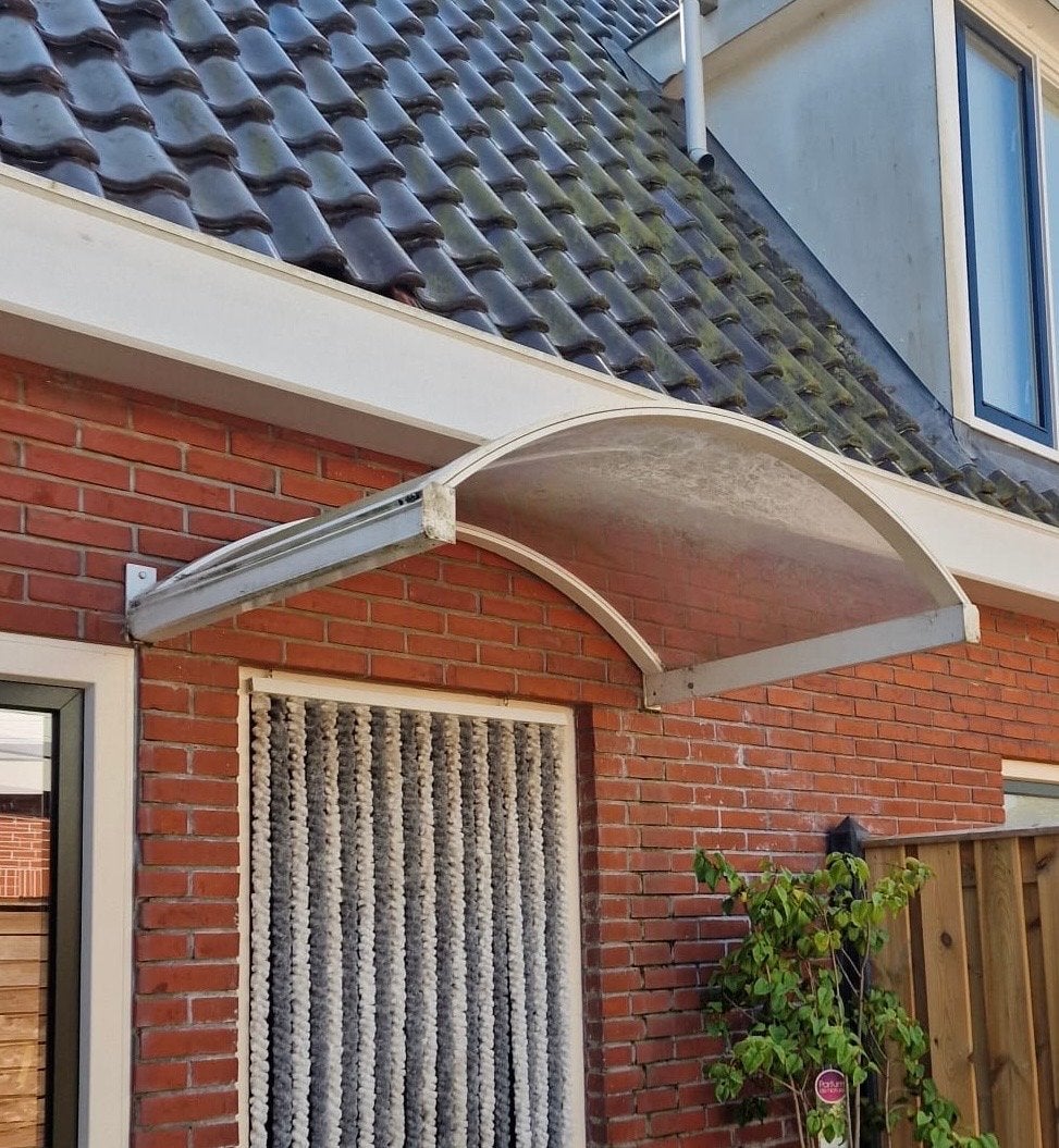 Transparante luifel voor deur of raam 150 bij 100cm, Gebruikt, Overige typen, Ophalen of Verzenden, Minder dan 250 cm