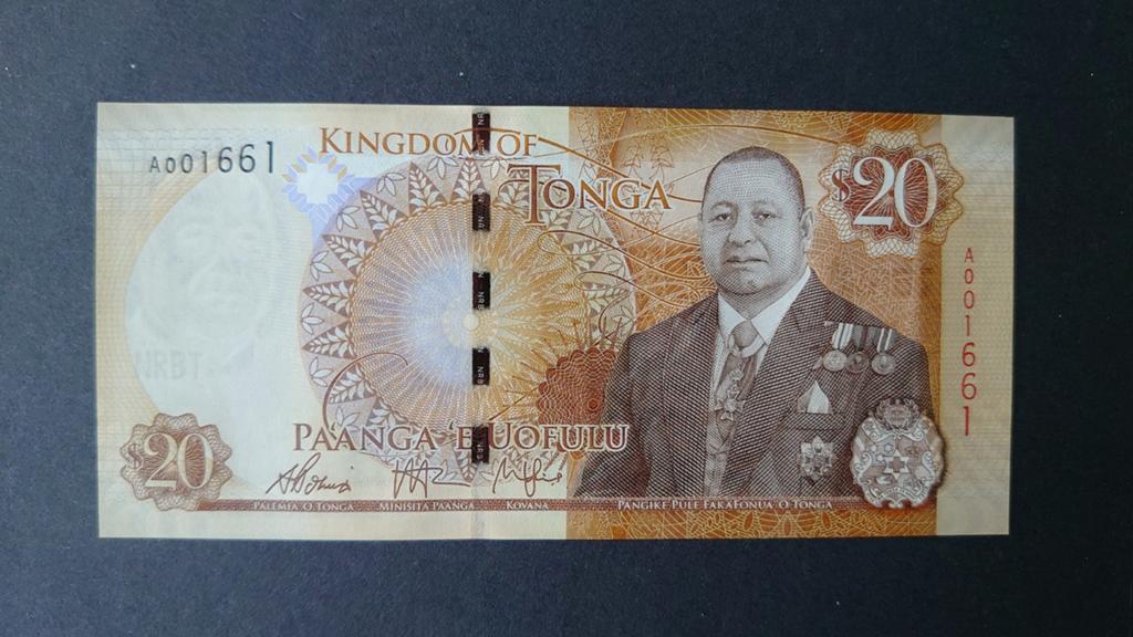 ** Tonga 20 pa'anga 2015 UNC p47 low number!  **, Ophalen of Verzenden