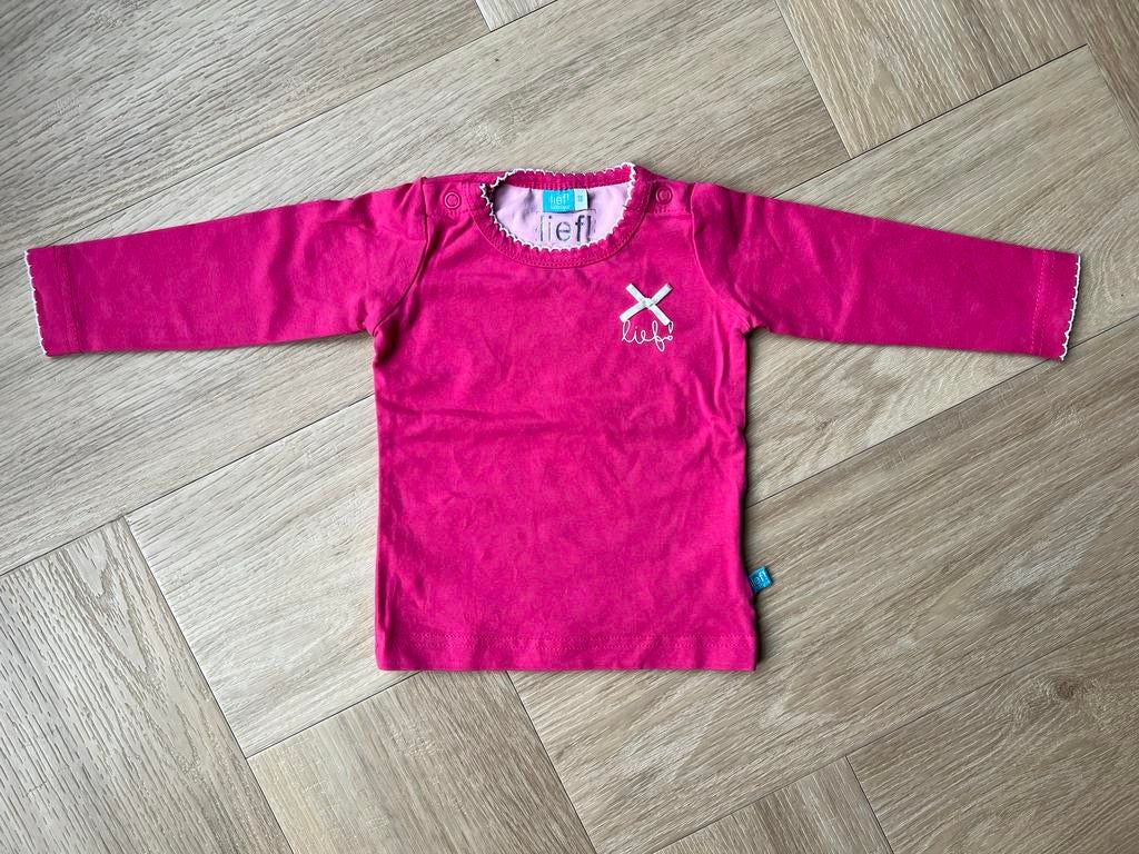 Longsleeve, Lief! Roze, maat 62, Kinderen en Baby's, Babykleding | Maat 62, Meisje, Lief!, Ophalen of Verzenden, Zo goed als nieuw