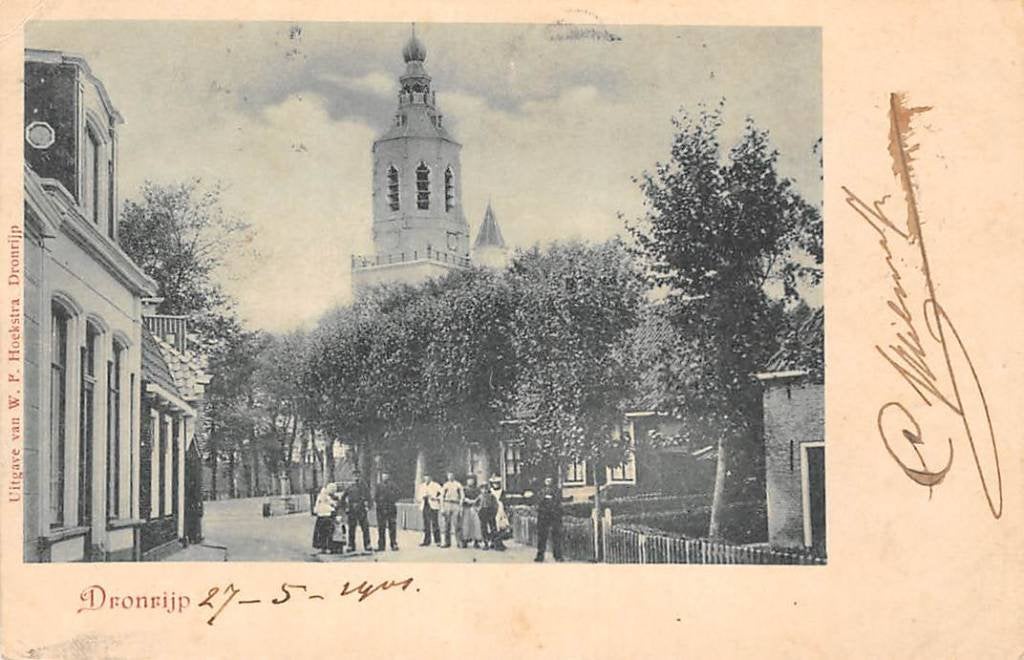 Dronrijp tussen Franeker en Leeuwarden 1901 Friesland, Verzamelen, Verzenden, Voor 1920, Gelopen, Friesland