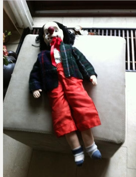 Clown stof lengte 65 cm, Ophalen of Verzenden, Zo goed als nieuw, Overige typen