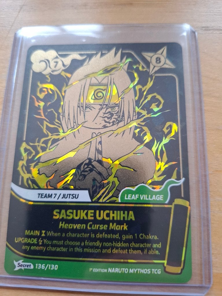 Sasuke Uchiha Naruto Mythos TCG Kaart - Foil, Ophalen of Verzenden, Nieuw, Speelkaart(en)