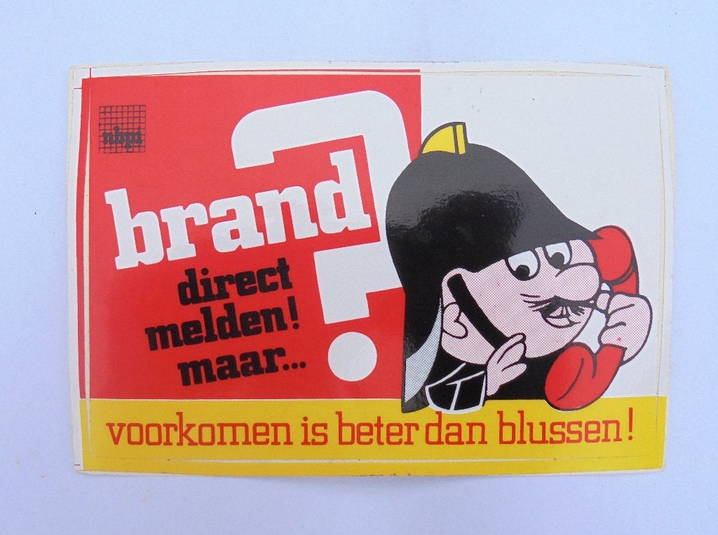 Brandweer mannetje: BRAND DIRECT MELDEN, voorkomen is beter, Ophalen of Verzenden, Nieuw, Bedrijf of Vereniging