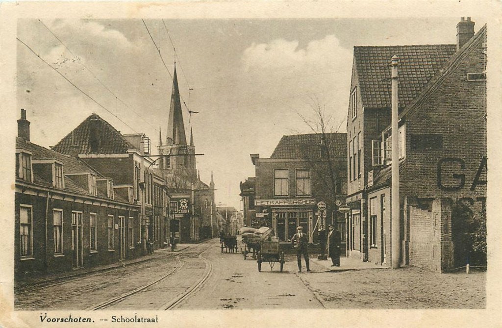 701-338-027 Voorschoten Schoolstraat, Verzenden, Voor 1920, Zuid-Holland