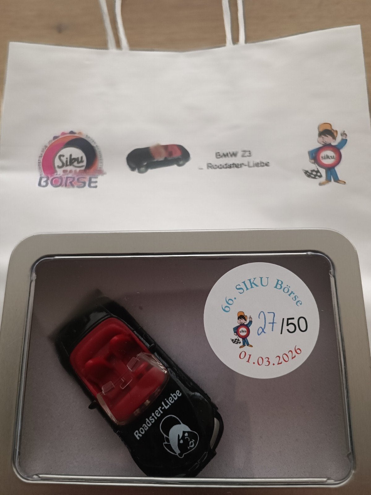 Siku BMW Z3 Roadster-Liebe - Siku Borse nr. 27/50, Overige merken, 1:50 of kleiner, Auto, Nieuw