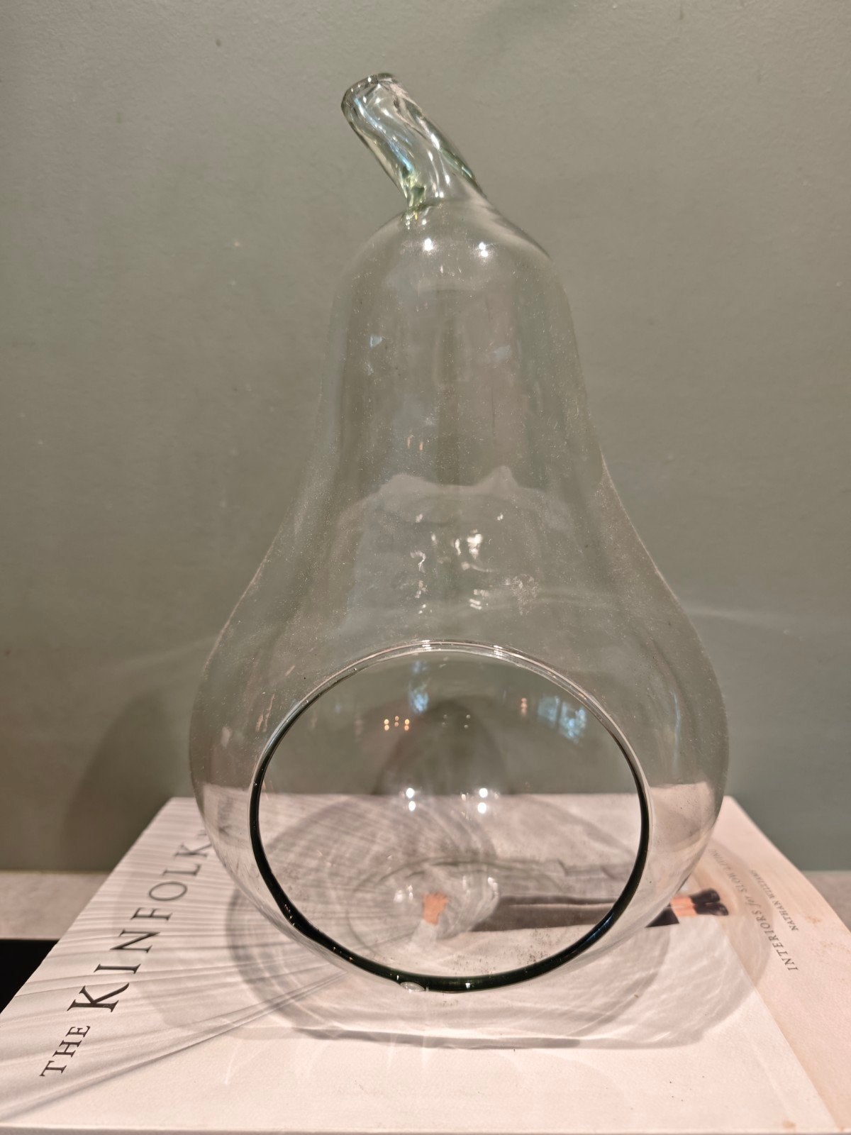 Vintage Glazen Peer Hangpot - Unieke Plantenhanger, Antiek en Kunst, Ophalen of Verzenden