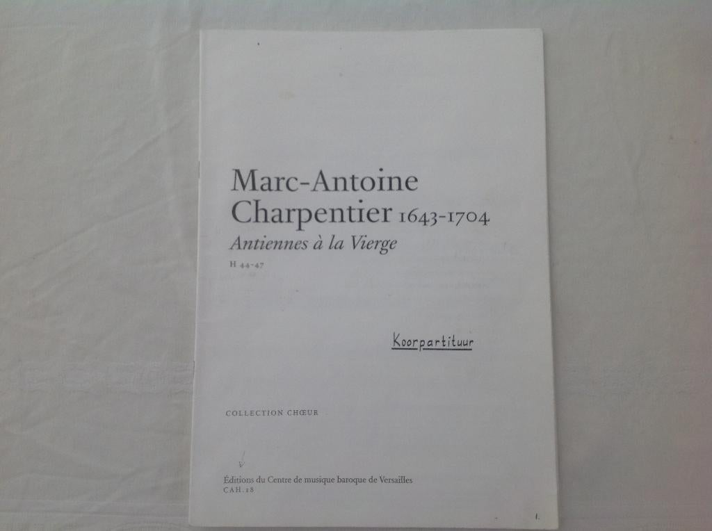 Bladmuziek Marc-Antoine Charpentier Antiennes A la Vierge, Muziek en Instrumenten, Gebruikt, Klassiek, Ophalen of Verzenden, Koor