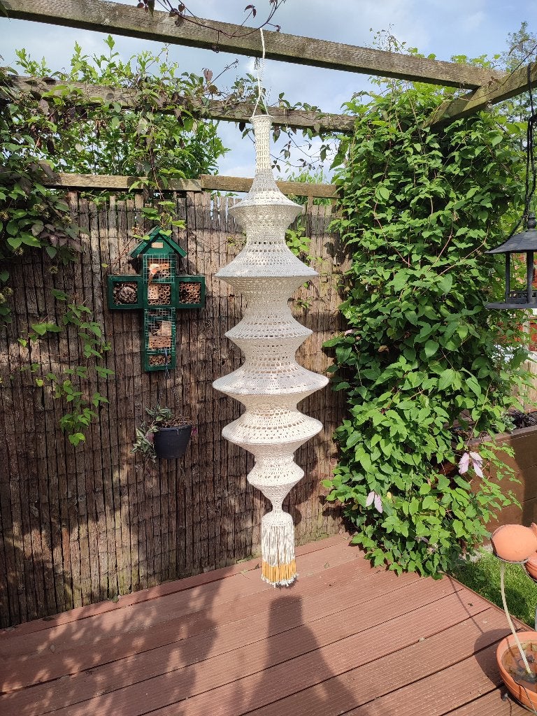 Gehaakte katoenen fuiklamp / fishermann's lamp - 176 cm hoog, Ophalen of Verzenden, Nieuw, Haken, Overige typen
