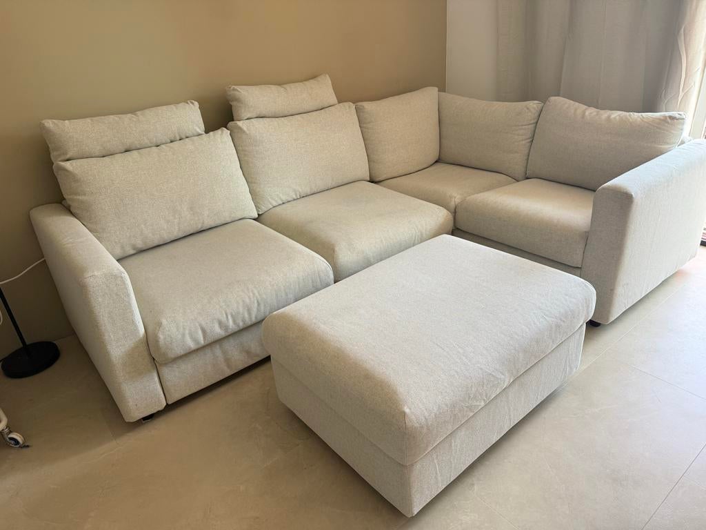 IKEA Vimle Hoekbank met slaapfunctie - Licht beige, Ophalen, 250 tot 300 cm, Gebruikt, Hoekbank