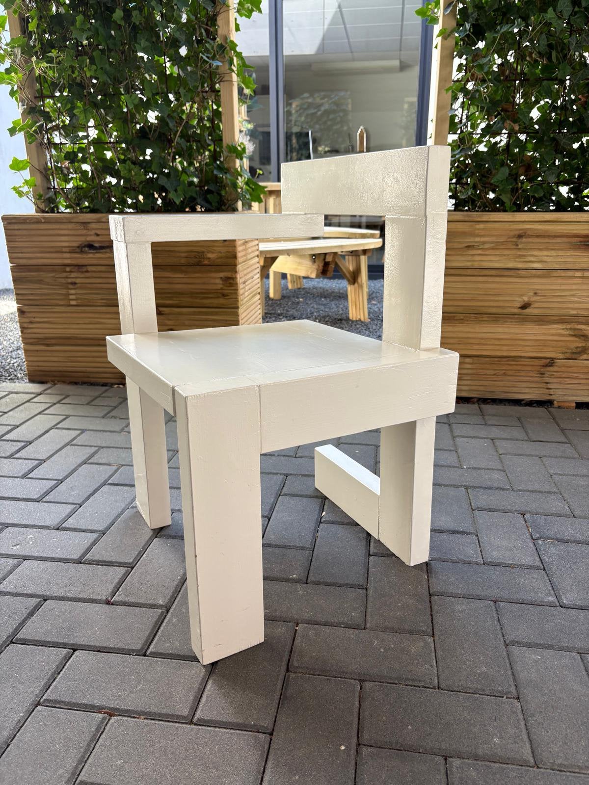 Steltmanstoel Gerrit Rietveld – reproductie – wit, Antiek en Kunst, Ophalen