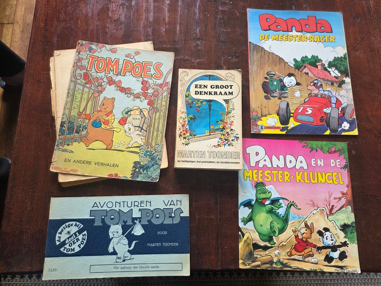 5 vintage Marten Toonder stripboeken (Tom Poes, Panda), Boeken, Meerdere stripboeken, Ophalen of Verzenden, Gelezen, Marten Toonder